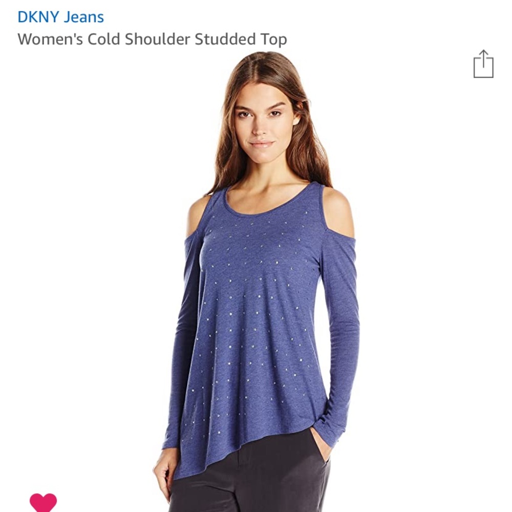 DKNY sparkle cold shoulder top